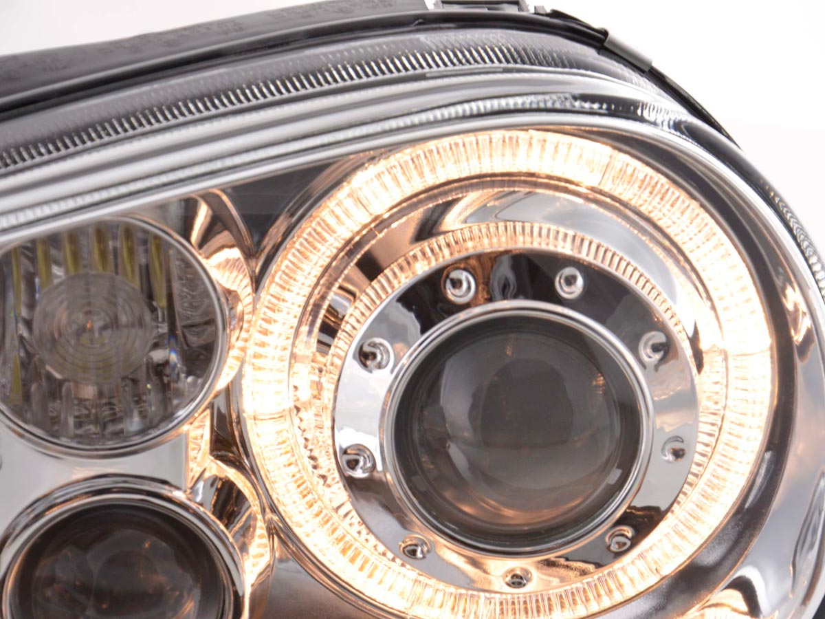 Scheinwerfer Set Angel Eyes VW Golf 4 Typ 1J 98-03 chrom Scheinwerfer Set Angel Eyes VW Golf 4 Typ 1J 98-03 chrom